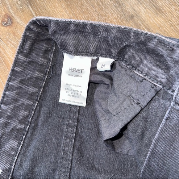 VERVET High Rise Wide Leg Jean Baggy Ankle black Destroyed Raw Hem Distressed - Picture 8 of 10